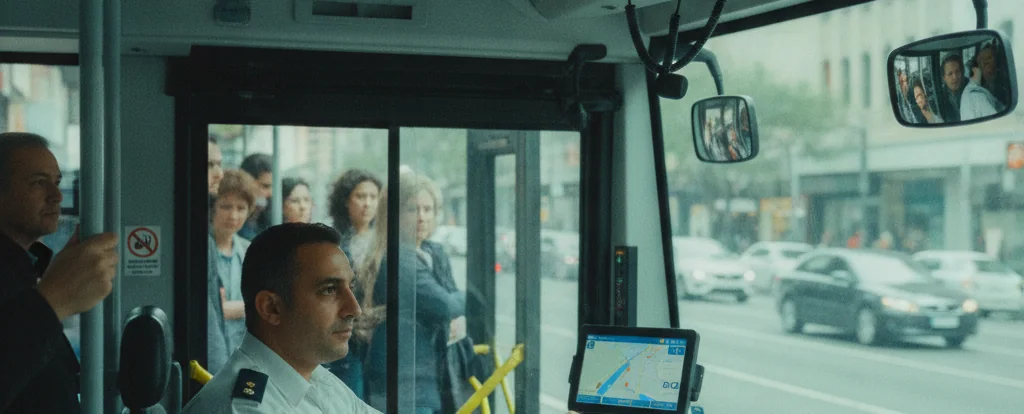 Illustration of a person working as a bus driver