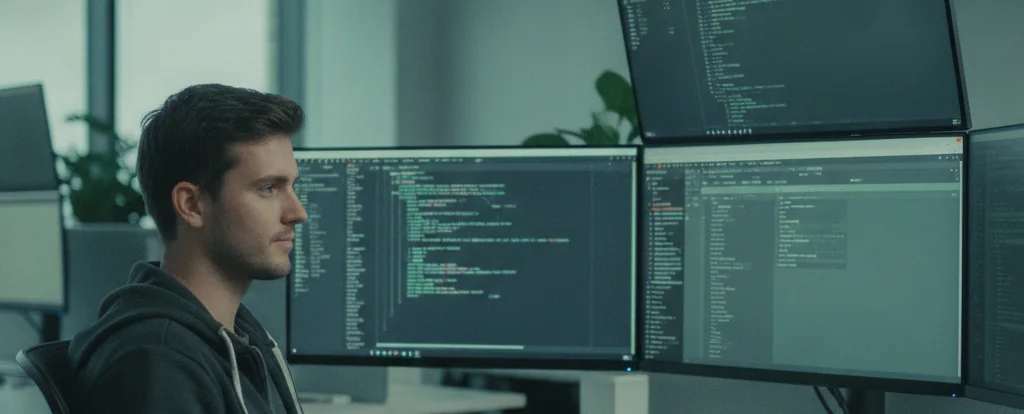 Illustration of a person working as a cloud engineer