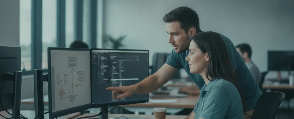 Illustration of a person working as a data engineer