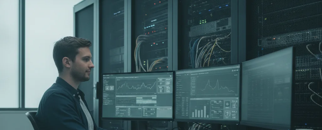 Illustration of a person working as a database administrator