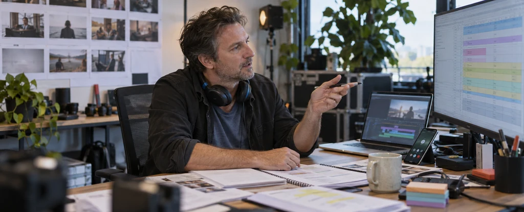 Illustration of a person working as a film and television producer