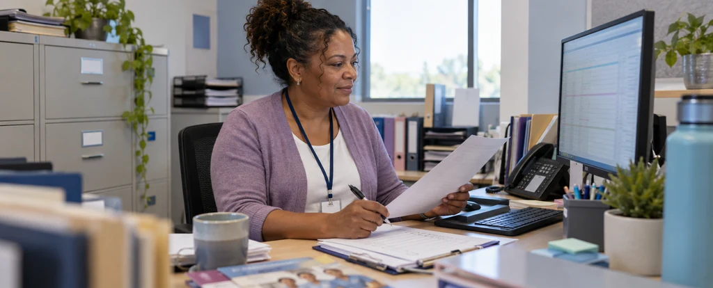 Illustration of a person working as an hr administrator