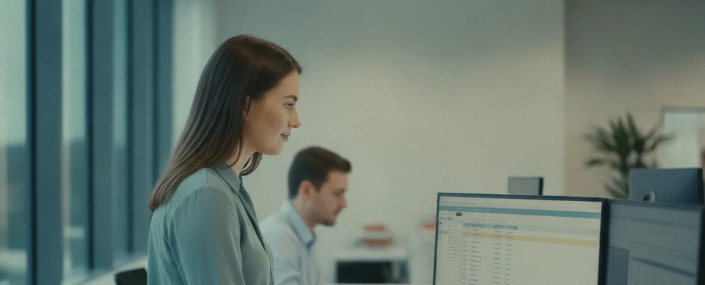 Illustration of a person working as an it support officer