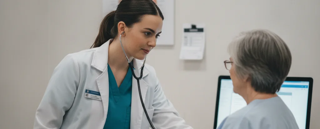 Illustration of a person working as a nurse practitioner