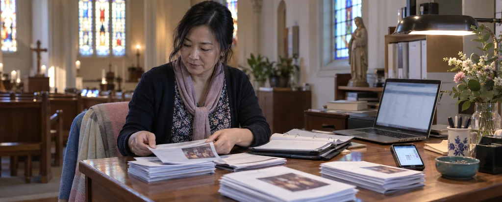 Illustration of a person working as a religious assistant