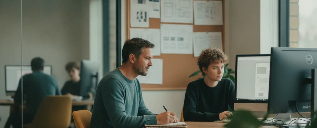 Illustration of a person working as a ux designer