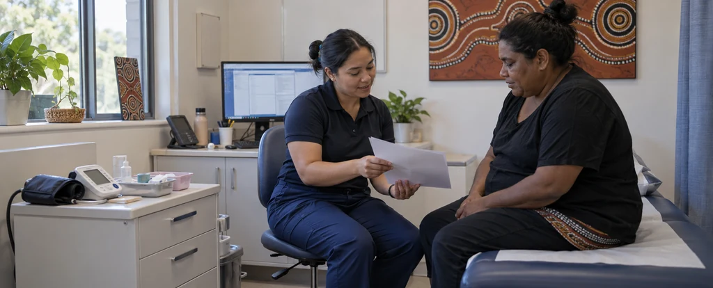 Illustration of a person working as an aboriginal and torres strait islander health practitioner