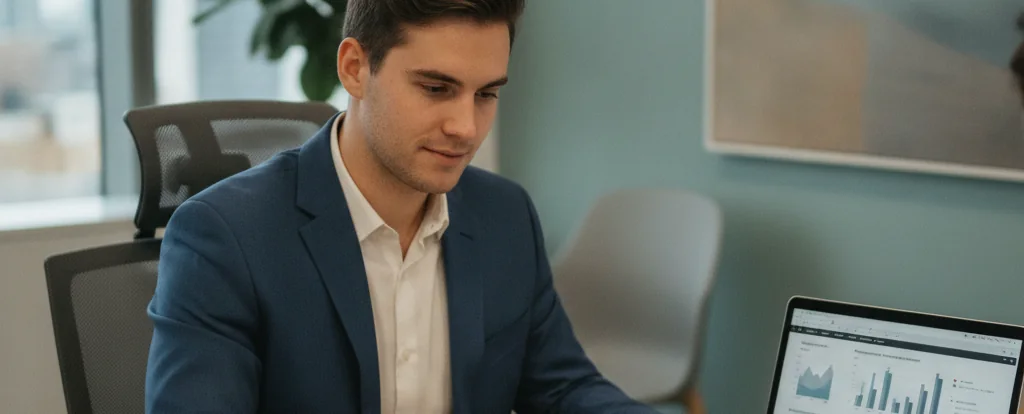Illustration of a person working as an account manager
