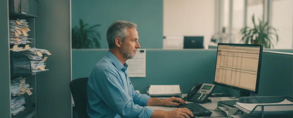 Illustration of a person working as an accounts officer
