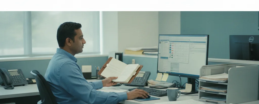 Illustration of a person working as an administration officer