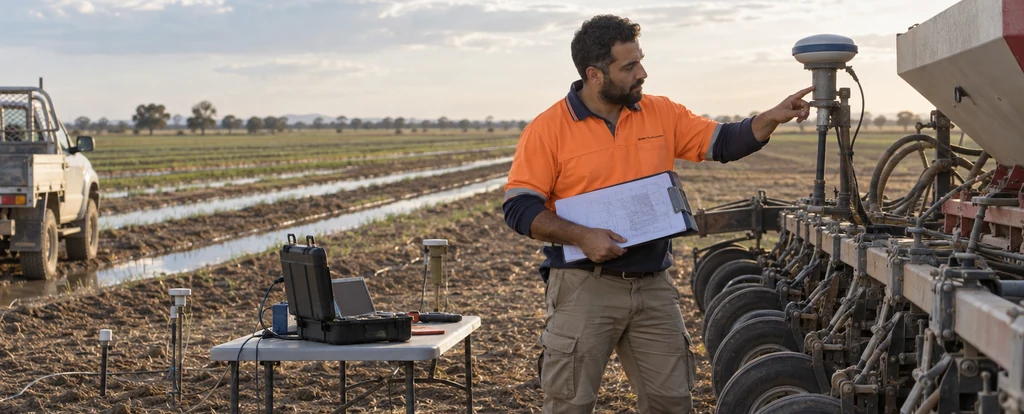 Illustration of a person working as an agricultural engineer