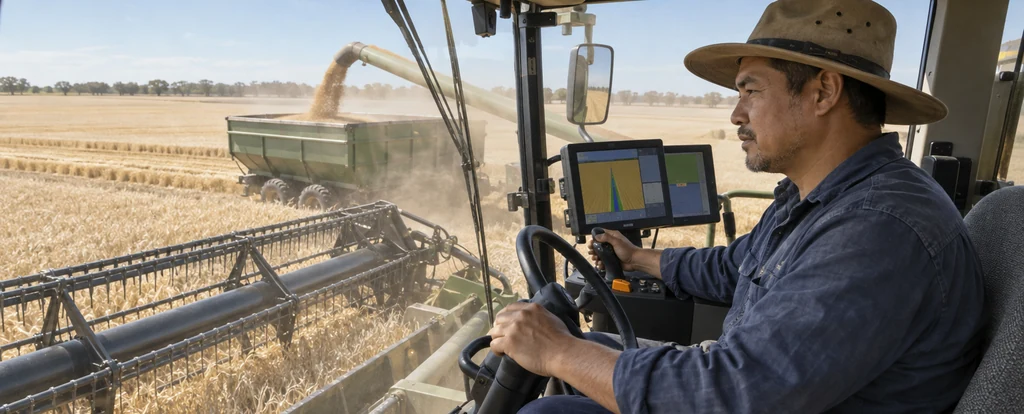 Illustration of a person working as an agricultural machinery operator
