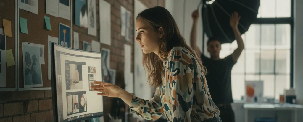 Illustration of a person working as an art director