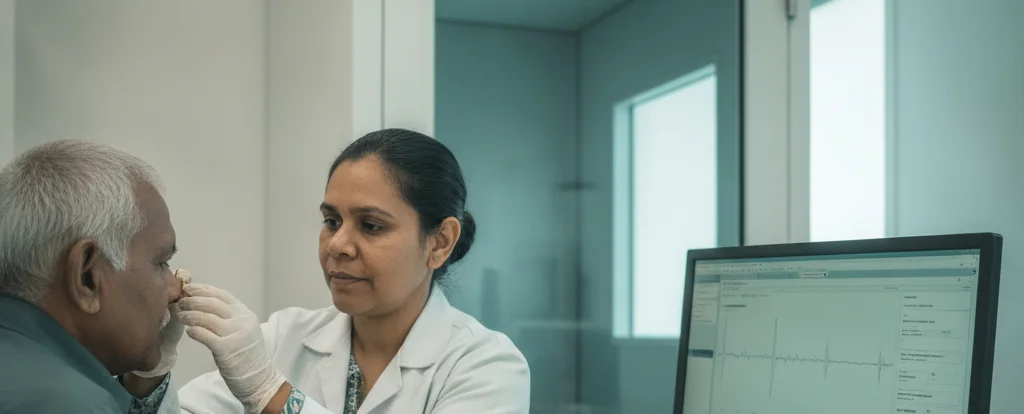 Illustration of a person working as an audiologist