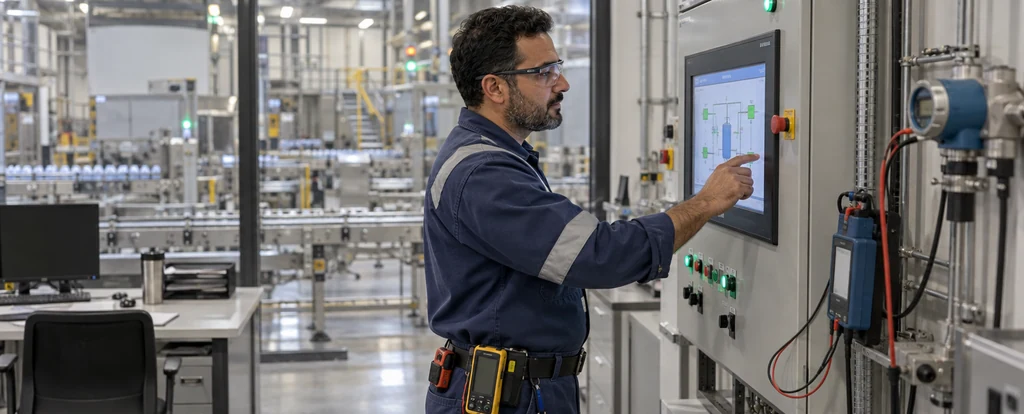 Illustration of a person working as an automation technician