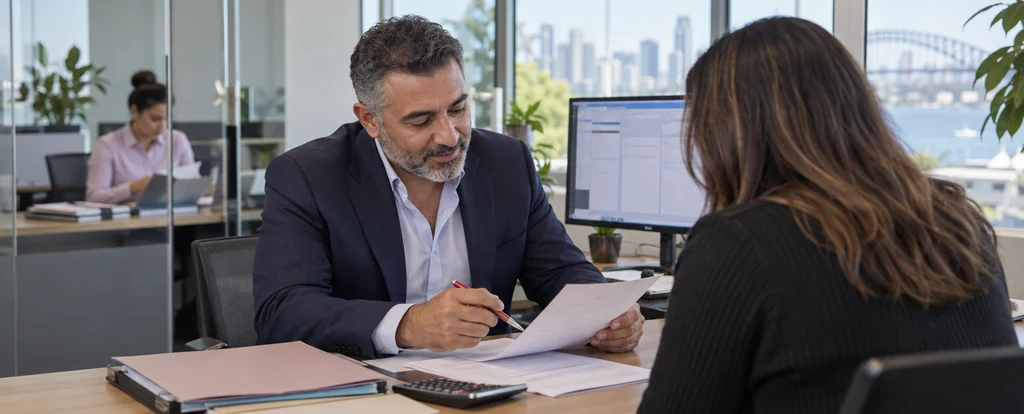 Illustration of a person working as a banking relationship manager