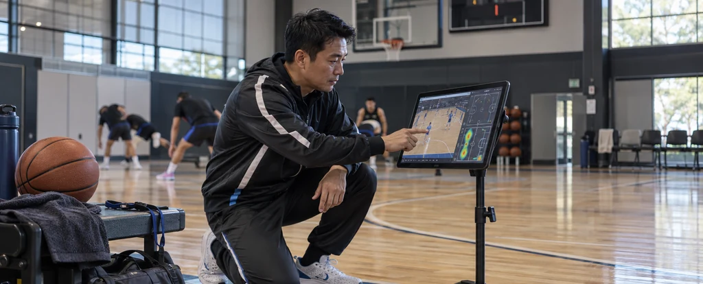 Illustration of a person working as a basketball coach