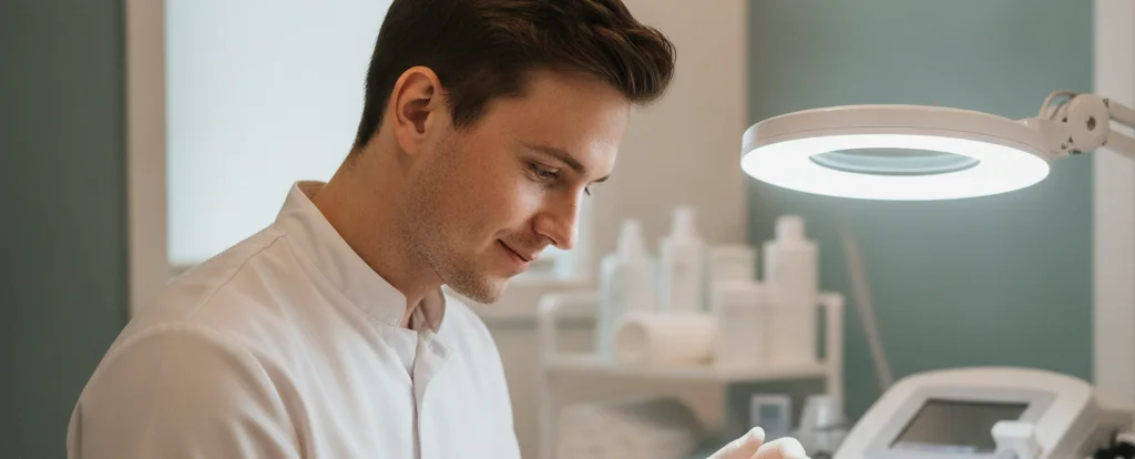 Illustration of a person working as a beauty therapist