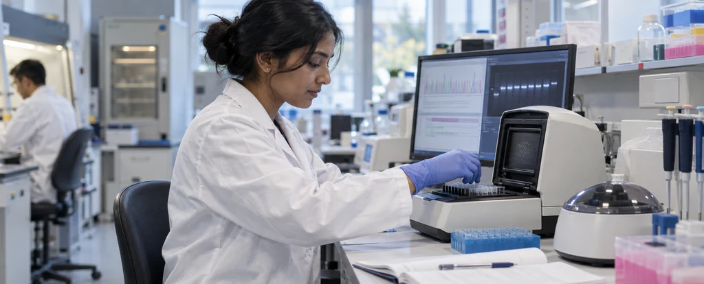 Illustration of a person working as a biotechnologist