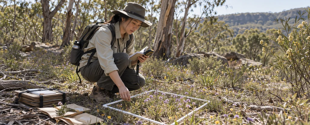 Illustration of a person working as a botanist