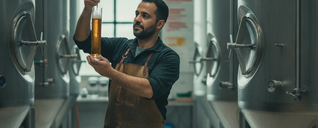 Illustration of a person working as a brewer