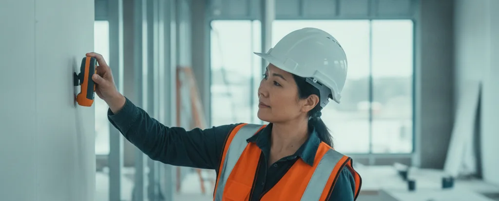 Illustration of a person working as a building inspector