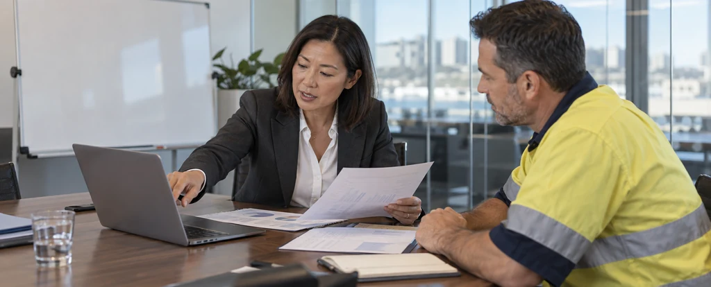 Illustration of a person working as a business banker