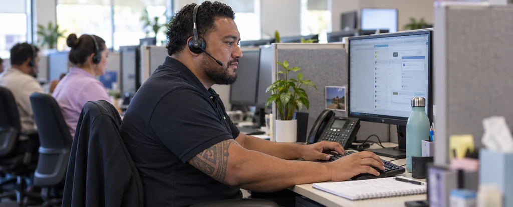 Illustration of a person working as a call centre operator