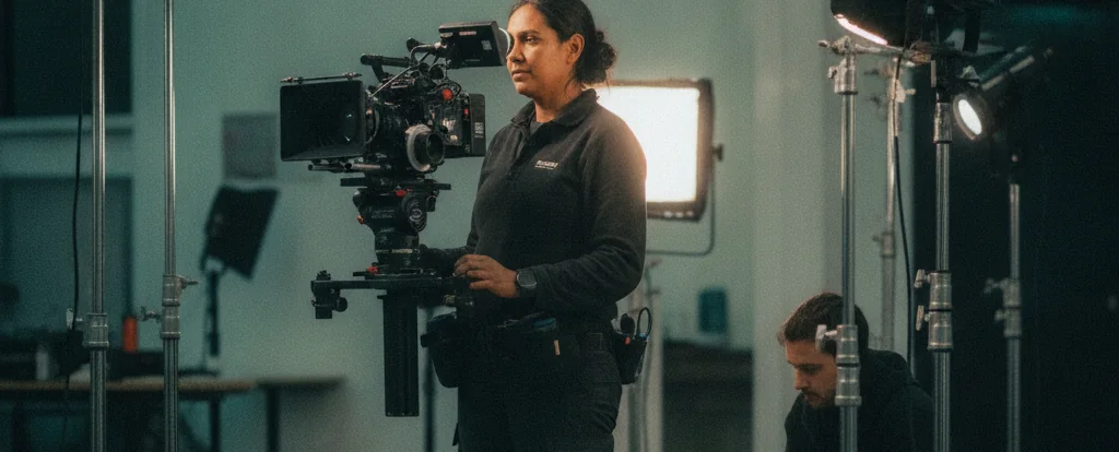 Illustration of a person working as a camera operator