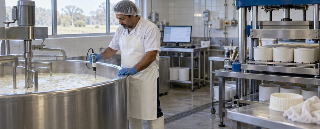 Illustration of a person working as a cheesemaker