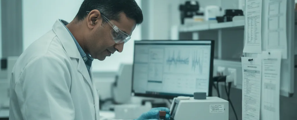 Illustration of a person working as a chemist