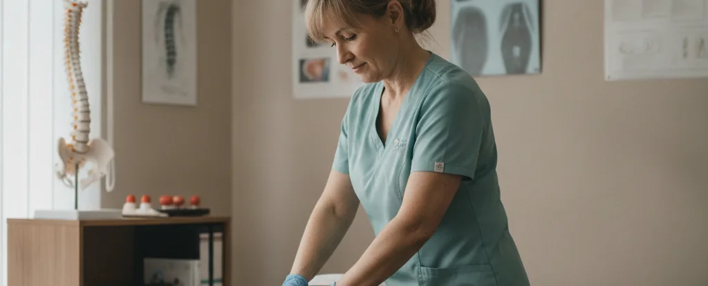 Illustration of a person working as a chiropractor