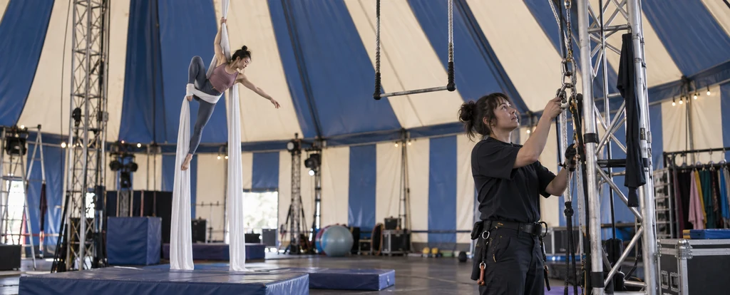 Illustration of a person working as a circus performer