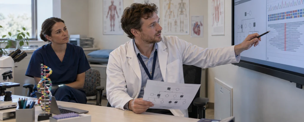 Illustration of a person working as a clinical geneticist