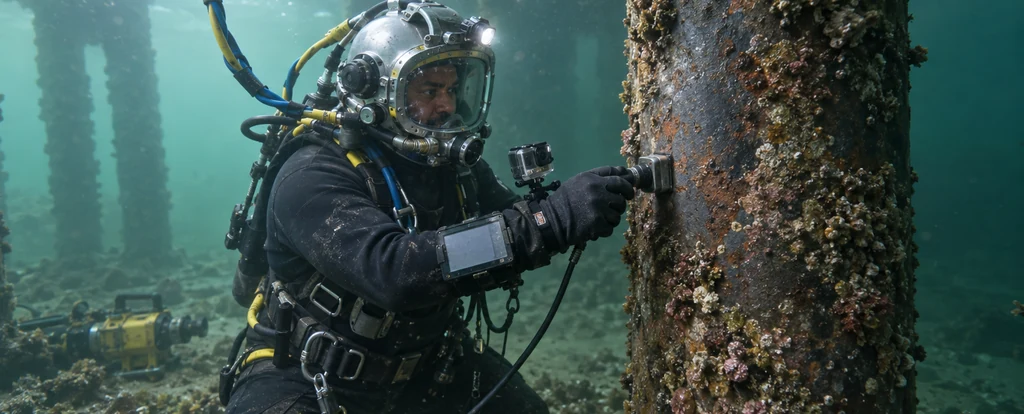 Illustration of a person working as a commercial diver