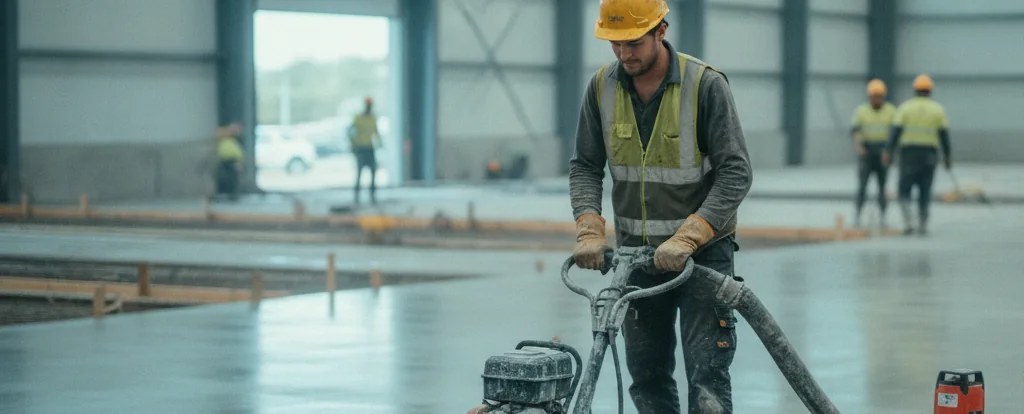 Illustration of a person working as a concreter