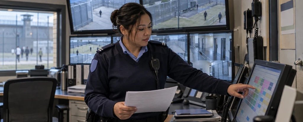 Illustration of a person working as a correctional facility manager