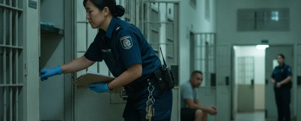 Illustration of a person working as a corrections officer