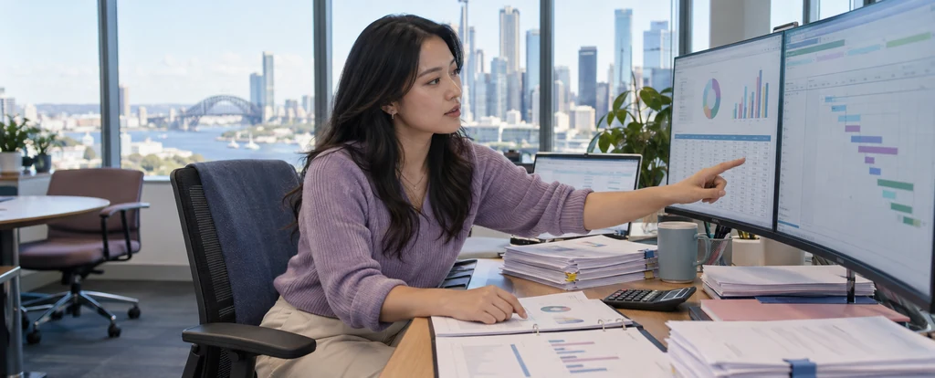 Illustration of a person working as a cost controller
