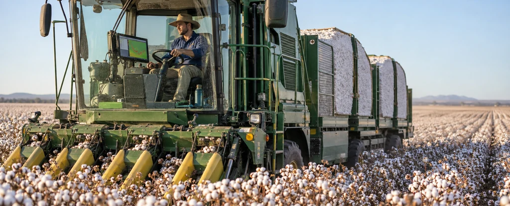 Illustration of a person working as a cotton grower