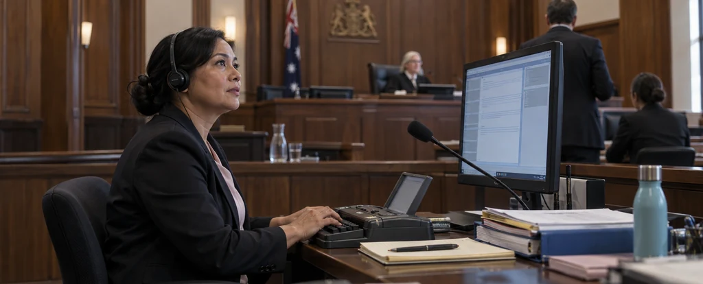 Illustration of a person working as a court reporter