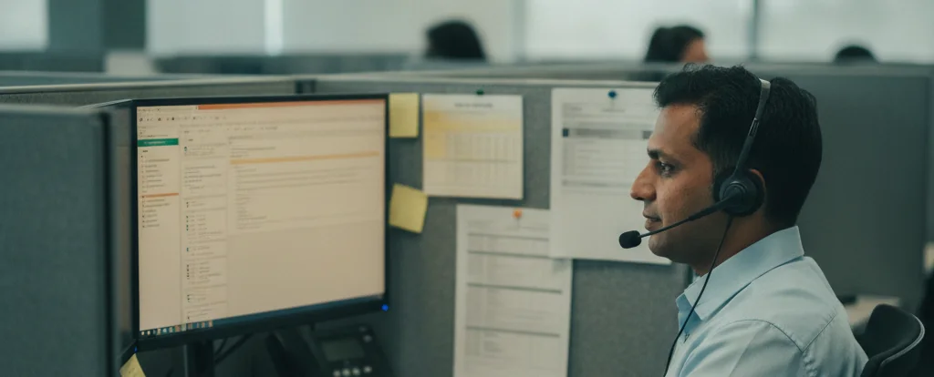 Illustration of a person working as a customer service officer