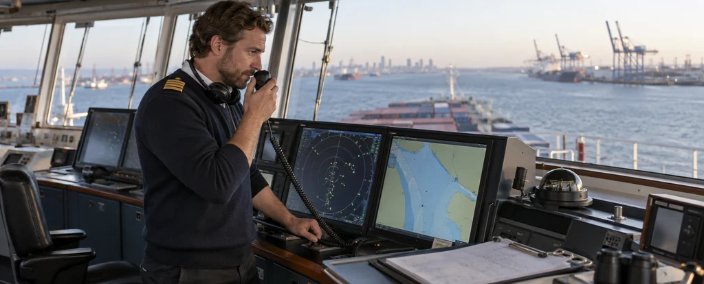 Illustration of a person working as a deck officer