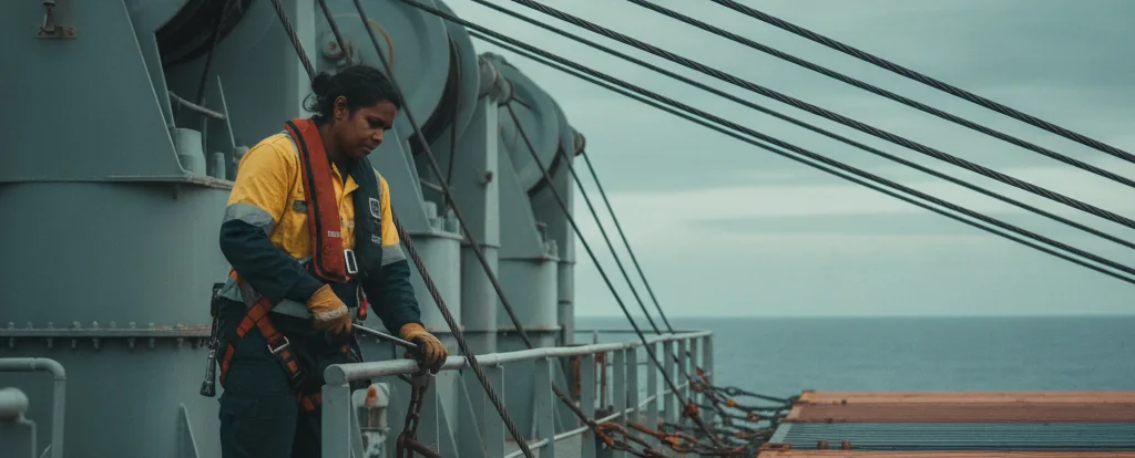 Illustration of a person working as a deckhand