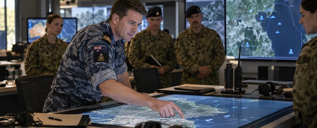 Illustration of a person working as a defence force officer