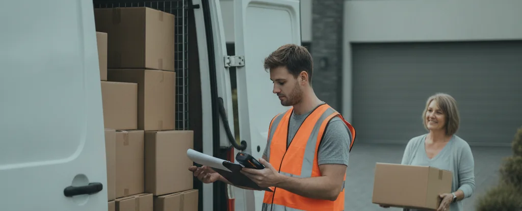 Illustration of a person working as a delivery driver