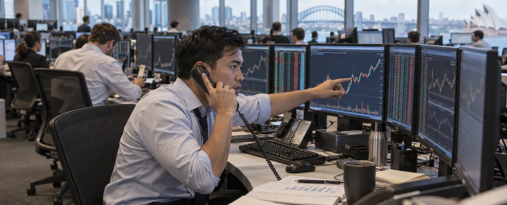 Illustration of a person working as a derivatives trader