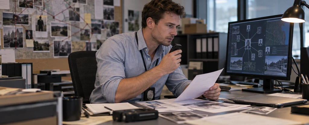 Illustration of a person working as a detective