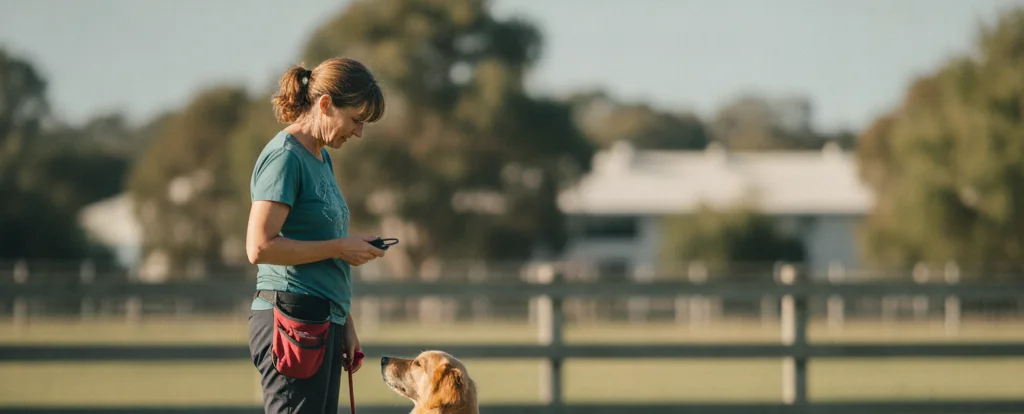 Illustration of a person working as a dog trainer