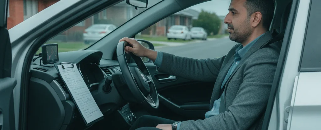 Illustration of a person working as a driving instructor